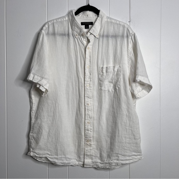 Banana Republic Other - Banana Republic 100% Linen Short-sleeve Shirt Men's L White